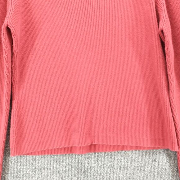 Icelandic Design Women's Sweater Red Medium Cotton Knit Turtleneck Pullover - Picture 7 of 12